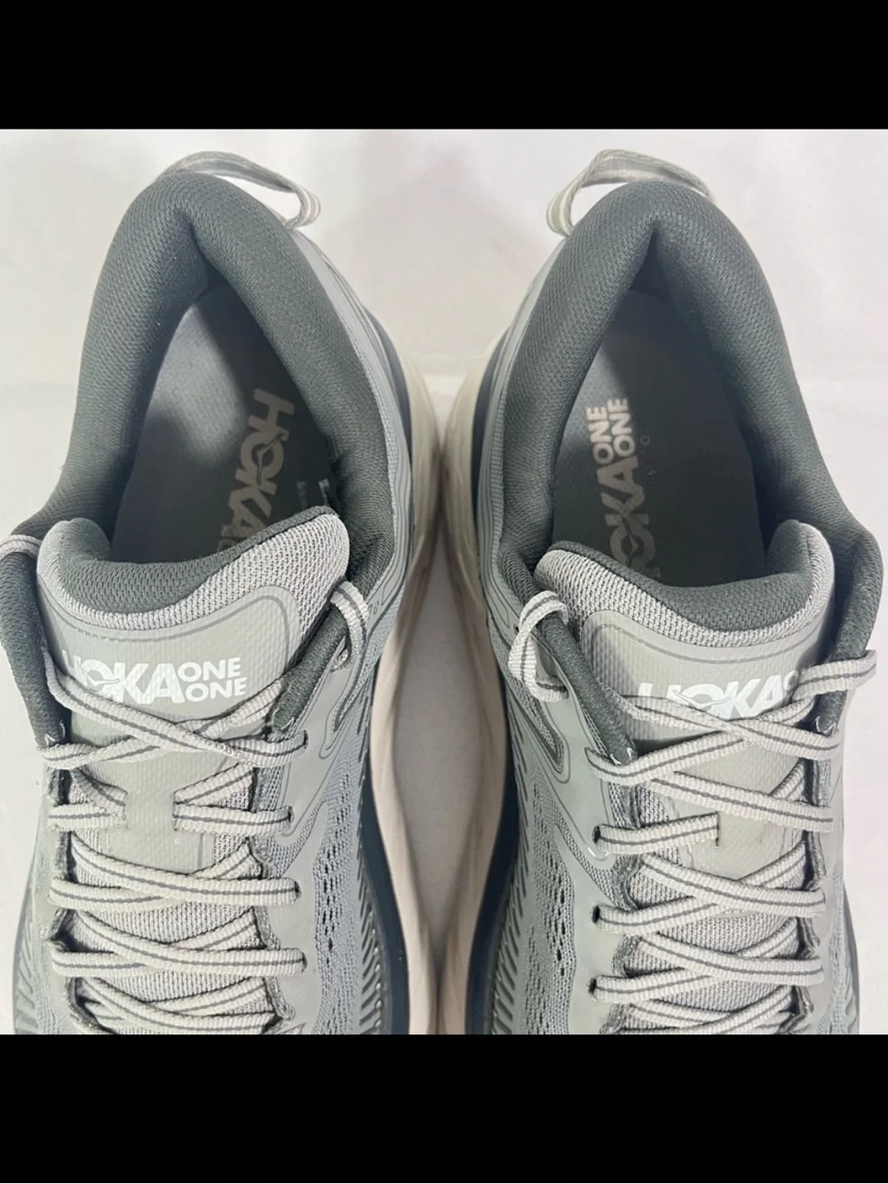 13EE Wide HOKA Bondi 7 Running Trainers/Shoes Gray 1110530 WDDS